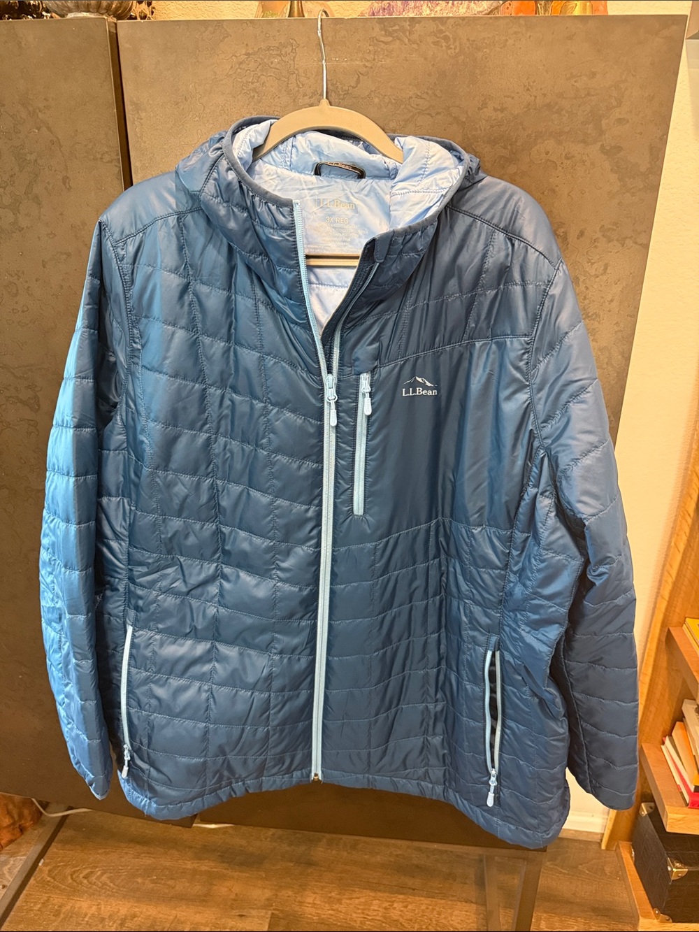 L.L. Bean Women's Quilted Hooded Puffer Jacket - Blue